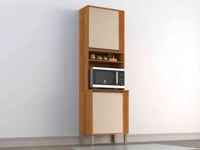 Armario de Cozinha 66x213 Perola Saleto, frete Gratis, pague na entrega