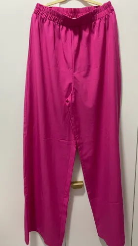 Calça pantalona rosa pink