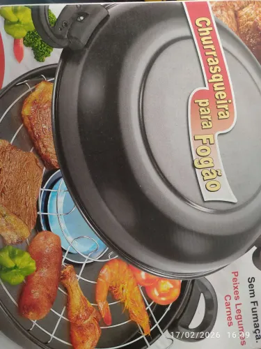 Churrasqueira para fogão alumínio com antiaderente Marca OLIVEIRA 