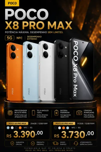 Smartphone Xiaomi Poco X8 Pro Max 12gb ram 512gb rom cores