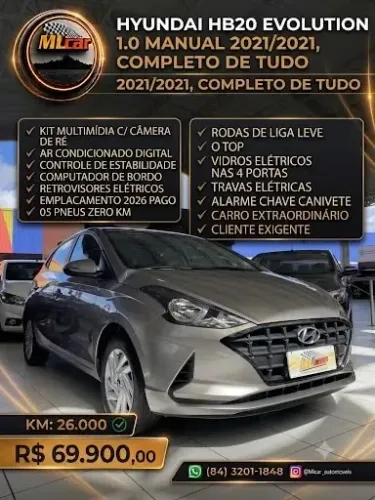 Hyundai HB20 Evolution 1.0 Flex 12V MEC 2021