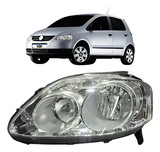 Farol Esquerdo Fox 2004 A 2009 Cromado Foco Duplo Esquerdo/motorista