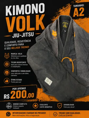 Kimono Volk Jiu-Jitsu - Tamanho A2