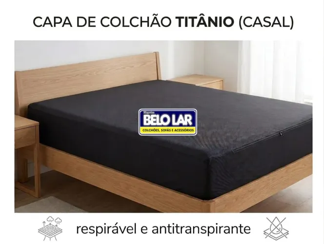 Capa para Colchão Titânio Casal cor Preto