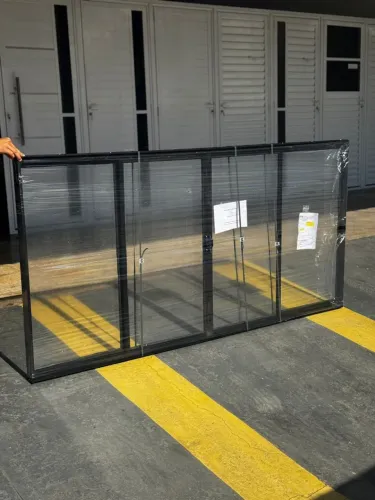 JANELA 1.00X2.00 PRETA 4 FOLHAS - DIRETO DA FÁBRICA