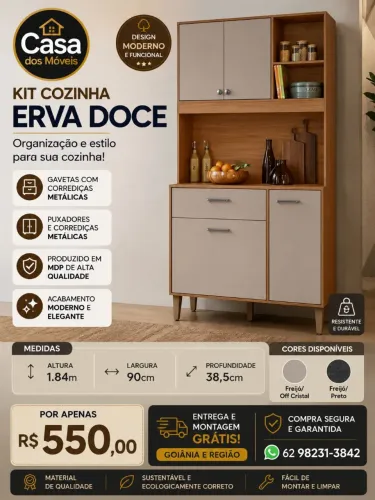 Armário Erva Doce 0.90m