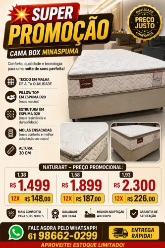 Cama Box Minaspuma Naturart | Direto da Fábrica 