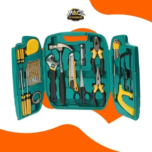 Kit Ferramentas Jogo 26pc Residencial Caixa Maleta Completa W&G