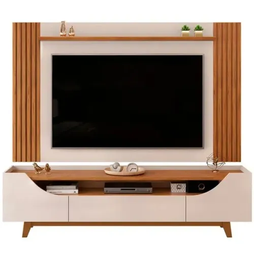 Rack para Sala com Painel para Tv 75 Pol Ripado Lotus
