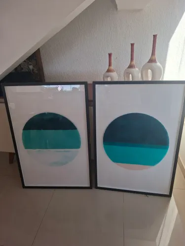 Conjunto de quadros decorativos abstratos