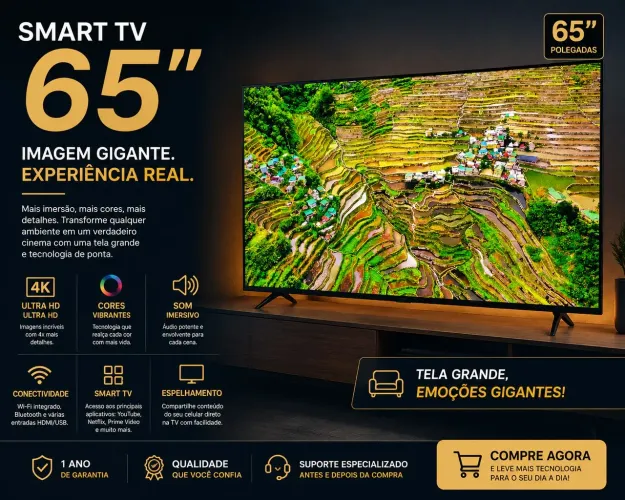 TV smart 65 polegada