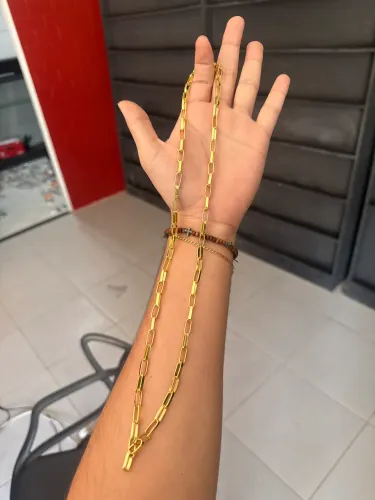 CORRENTE BANHADA A OURO 8MM