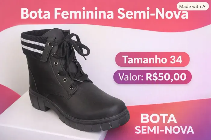 Bota Infantil Cano Baixo preta 34 (forma pequena)