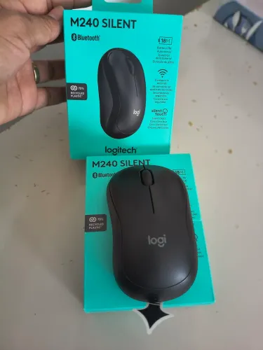 Mouse Logitech M240 Silent Bluetooth Sem Fio Original Novo - Silencioso e Ergonômico