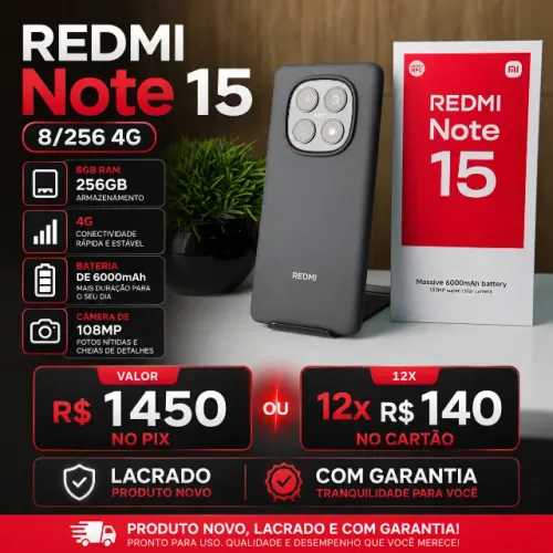 Redmi Note 15 8GB/256GB 4G - Novo Lacrado