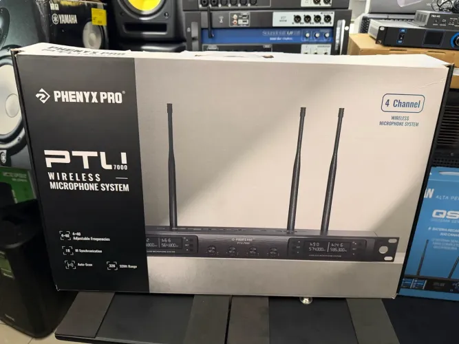 SISTEMA DE MICROFONE SEM FIO  PTU-7000-4H | Sistema de Microfone Sem Fio UHF 