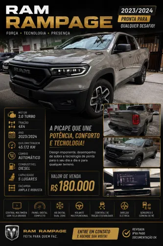 Ram Rampage Rebel 2.0 TB CD 4X4 Diesel Aut. 2024