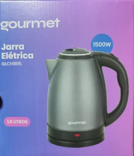Chaleira Elétrica 1,8l 220v Gourmet Inox Preta