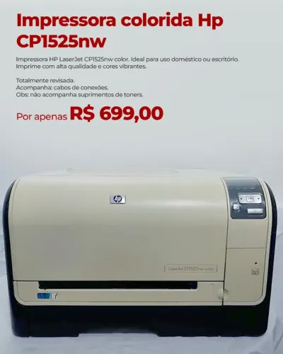 Impressora Laser Colorida HP LaserJet CP1525nw - Totalmente Revisada