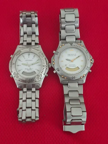 Lote 2 Relogios Orient Technos Ana / Dig Anos 90 Parados