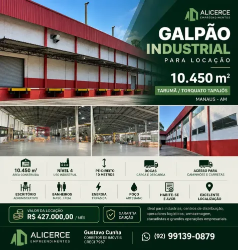 ALUGO GALPÃO NÍVEL 5 INDUSTRIAL 10 MIL M2