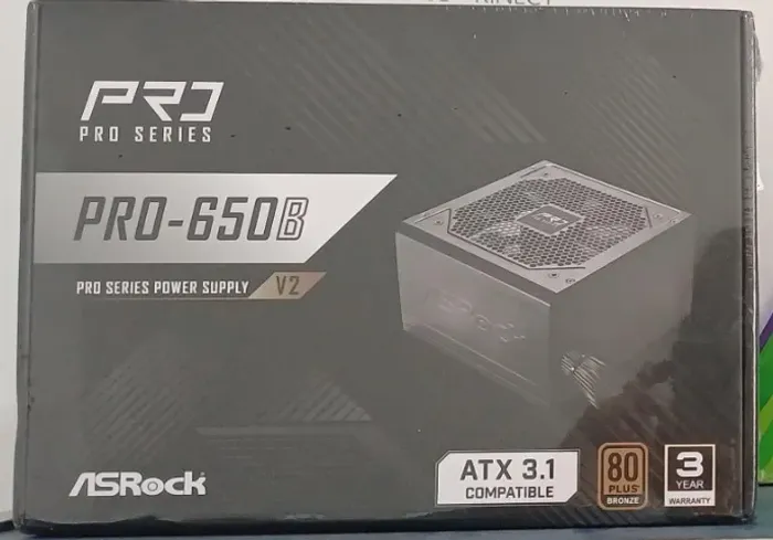FONTE 650 W ASROCK PRO SERIES-650B V2 80