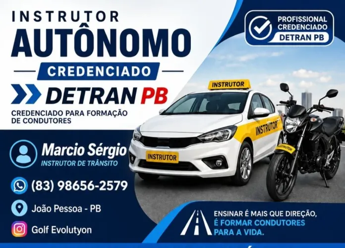ISTRUTOR AUTÔNOMO CREDENCIADO DETRAN PB
