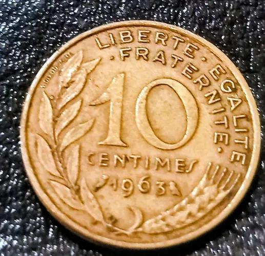 Moeda francesa 10 cêntimos 1963