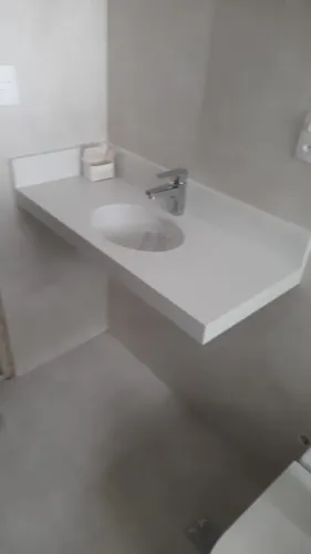 BANCADA EM QUARTZO BRANCO COM CUBA DECA - 90X40CM?