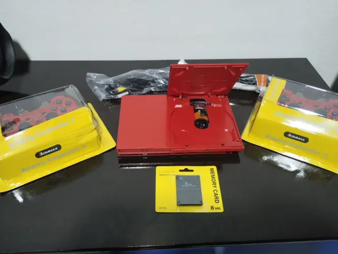 Ps2 vermelho completo