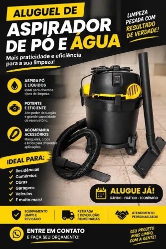 Aluga-se Aspirador de pó e água