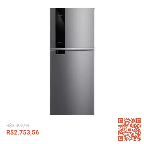Geladeira Brastemp Frost Free 385 litros duplex cor inox - BRM46MK