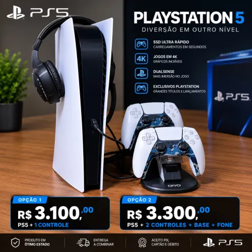 PS5 4K , completo , semi novo, veja as 2 opções na descrição