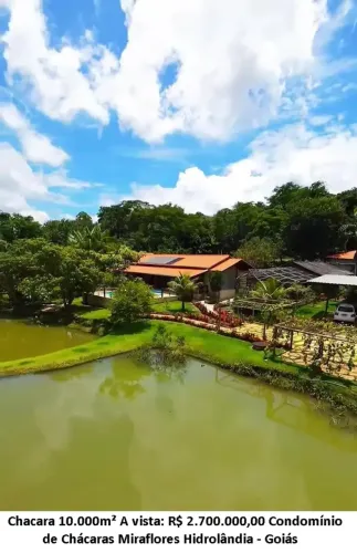 Leia a descrição: Chacara 10.000m² (Condomínio de Chácaras Miraflores) Hidrolândia