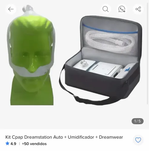 Kit Cpap Dreamstation Auto + Umidificador + Dreamwear
