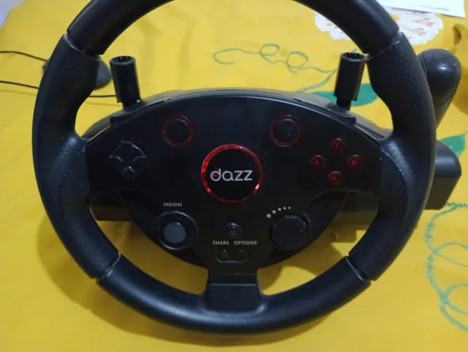 Volante & Pedal Force Driving Preto Dazz
