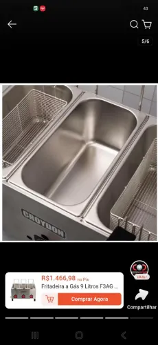 fritadeira a gás 3 Cuba nova canhei de presente mais já tenho uma zap *