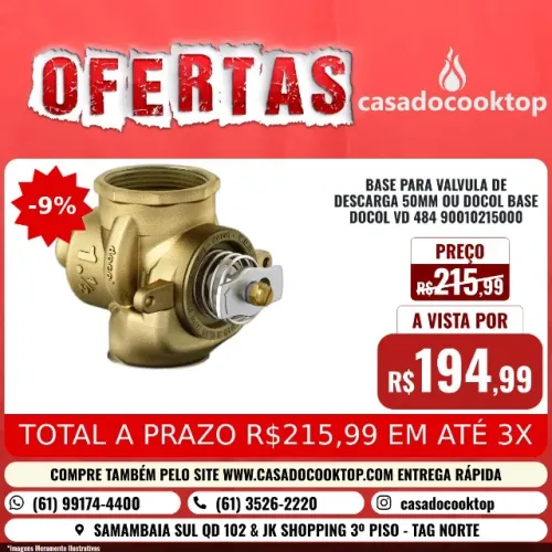BASE PARA VALVULA DE DESCARGA 50MM OU 1.1/2 DOCOL BASE DOCOL VD *00