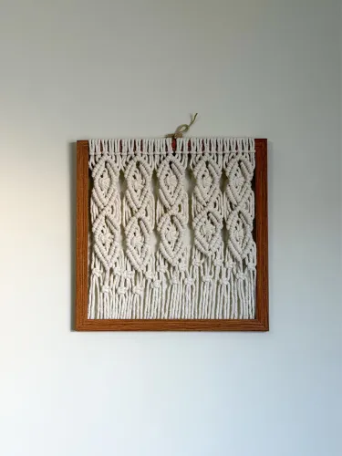 Kit quatro quadros decorativos macrame 