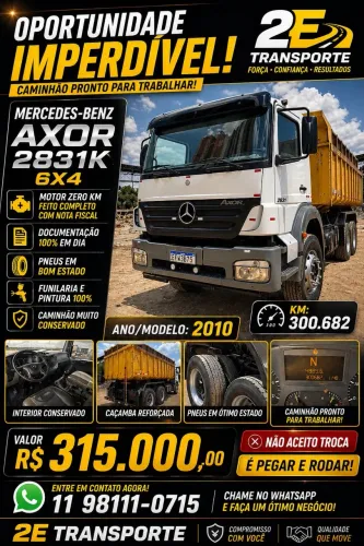 VENDA BASCULANTE - MB AXOR 2831 6X4