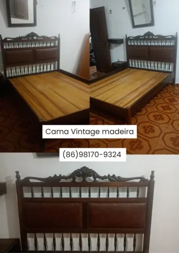 Cama casal madeira maciça