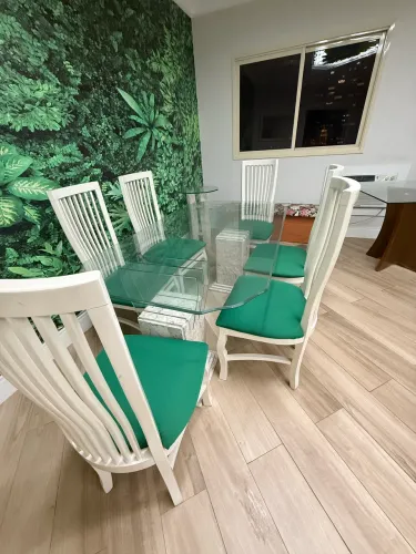 Mesa mármore e vidro