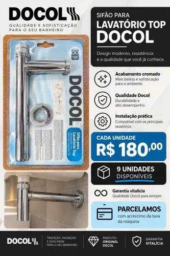 Sifão para lavatório docol