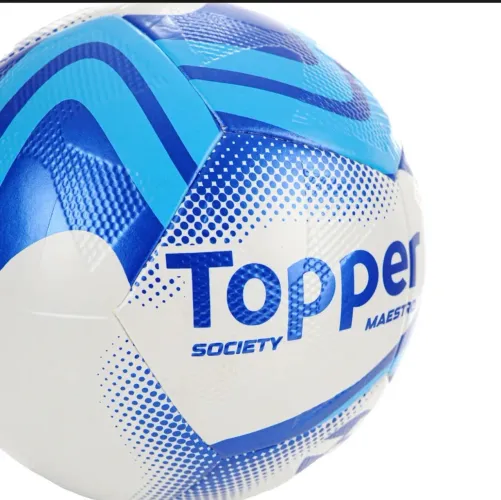 Bola Futebol Topper Society Grama Sintética Slick Maestro Azul!