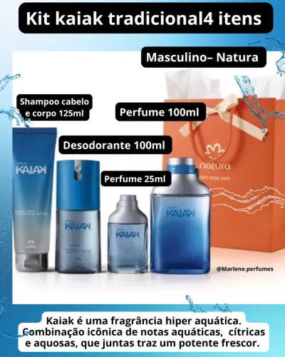 Kit presente Kaiak tradicional Natura masculino 