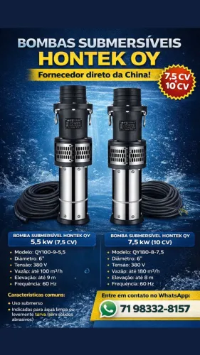 BOMBA SUBMERSÍVEL 7.5 CV E 10 CV