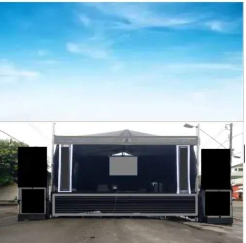 Palco -Locação- Festa/Evento/Show-6,90mx4,60x1,30-Estr. tubular-Faço Parceria