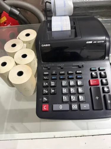 Calculadora Casio dr 120 Tm usada com 12 bobinas de papel