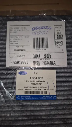 Filtro Ar Condicionado Ford Focus 09 A 13 Original Novo