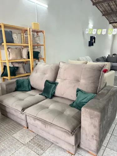 Sofá retrátil e reclinável no veludo, 2,30m